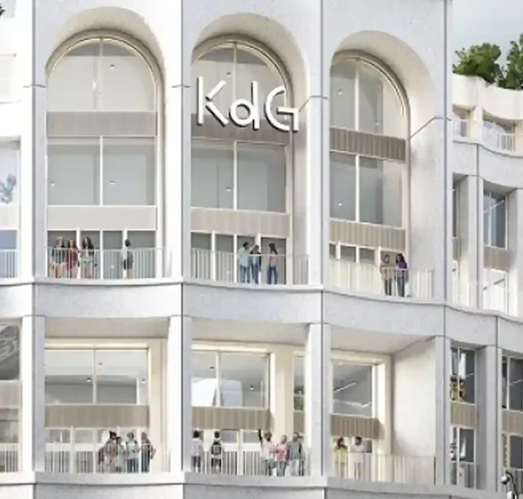 KDG University of Applied Sciences and Arts campus building exterior with students engaged in learning activities.