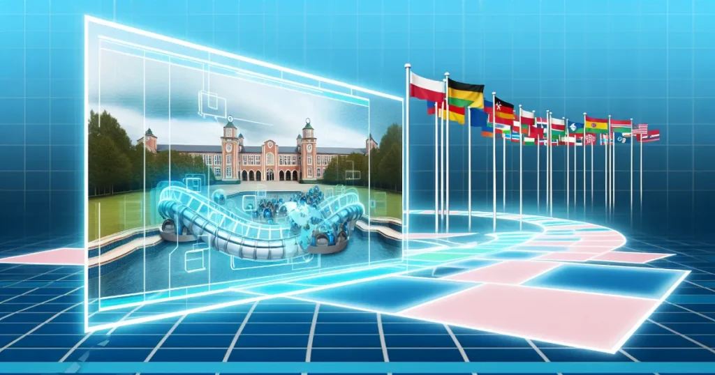 Illustration of AI technology influencing university education